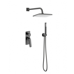 Σετ Μπαταρίας Εντοιχισμού, με Μίκτη και Τηλέφωνο Karag Lea 2 Εξόδων S05022 Gun Metal